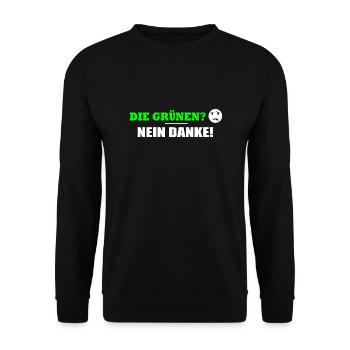DIE GRÜNEN NEIN DANKE - Unisex Pullover - Schwarz - Vorne - Alina (178cm) & Michal (187cm)