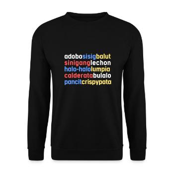 Adobo Lechon Filipino Design für stolze Pinoys - Unisex Pullover - Schwarz - Vorne - Alina (178cm) & Michal (187cm)