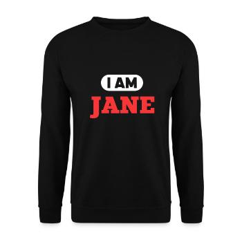 Jane Name Saying für stolze Janes - Unisex Pullover - Schwarz - Vorne - Alina (178cm) & Michal (187cm)