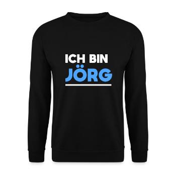 Jörg Name Spruch für stolze Jörgs - Unisex Pullover - Schwarz - Vorne - Alina (178cm) & Michal (187cm)