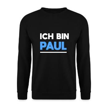 Paul Name Spruch für stolze Pauls - Unisex Pullover - Schwarz - Vorne - Alina (178cm) & Michal (187cm)