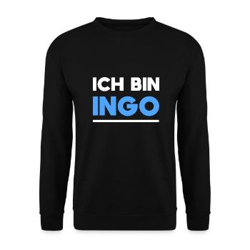 Ingo Name Spruch für stolze Ingos - Unisex Pullover - Schwarz - Vorne - Alina (178cm) & Michal (187cm)