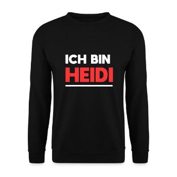 Heidi Name Spruch für stolze Heidis - Unisex Pullover - Schwarz - Vorne - Alina (178cm) & Michal (187cm)