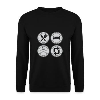 Jagen Jagdspruch & Jäger Geschenkidee - Unisex Pullover - Schwarz - Vorne - Alina (178cm) & Michal (187cm)
