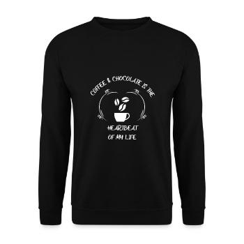 Café, expresso, café et chocolat - Sweat-shirt Unisexe - noir - Devant - Alina (178cm) & Michal (187cm)