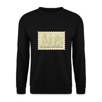 Essen Vergangenheit Design für stolze Texaner - Unisex Pullover - Schwarz - Vorne - Alina (178cm) & Michal (187cm)