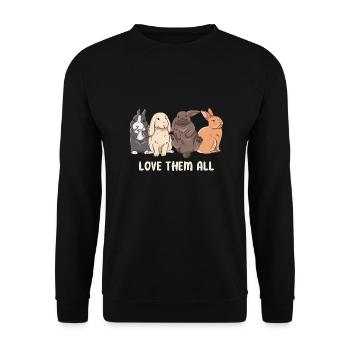 Conception de lapin mignon pour les propriétaires de lapins - Sweat-shirt Unisexe - noir - Devant - Alina (178cm) & Michal (187cm)