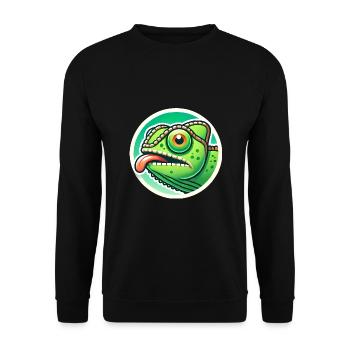Conception originale de l’insigne de puissance caméléon - Sweat-shirt Unisexe - noir - Devant - Alina (178cm) & Michal (187cm)