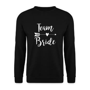 JGA 2019 T-Shirt Geschenk Team Braut Bride - Unisex Pullover - Schwarz - Vorne - Alina (178cm) & Michal (187cm)