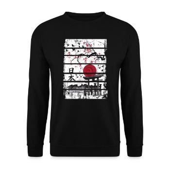 Japan Vintage japanische Kunst - Unisex Pullover - Schwarz - Vorne - Alina (178cm) & Michal (187cm)