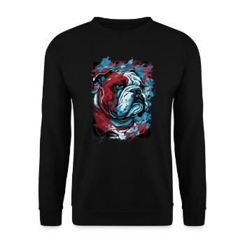 Cool English Bulldog - Unisex Sweatshirt - black - Front - Alina (178cm) & Michal (187cm)