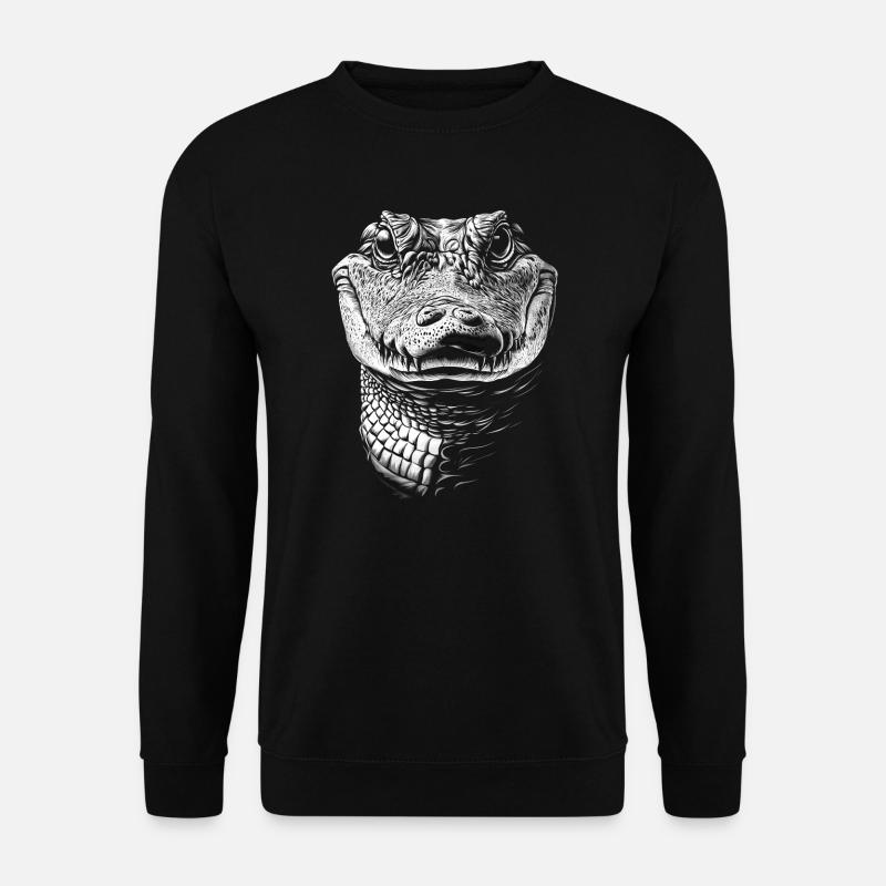 Alligator Portrait Raubtier Tiere Tier - Unisex Pullover - Schwarz