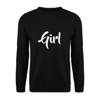 Lettrage fille - Sweat-shirt Unisexe - noir - Devant - Alina (178cm) & Michal (187cm)