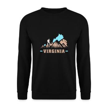 Wandern in Virginia Design für stolze Virginier - Unisex Pullover - Schwarz - Vorne - Alina (178cm) & Michal (187cm)