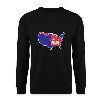 Michigan US Slogan für patriotische Michigander - Unisex Pullover - Schwarz - Vorne - Alina (178cm) & Michal (187cm)