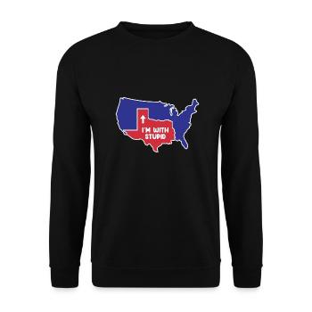 Texas State US Design für patriotische Texaner - Unisex Pullover - Schwarz - Vorne - Alina (178cm) & Michal (187cm)