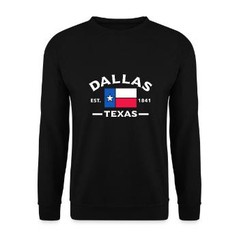 Est. 1841 Dallas Design für stolze Texaner - Unisex Pullover - Schwarz - Vorne - Alina (178cm) & Michal (187cm)