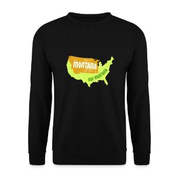 Montana Not Montana Map Design für stolze Montaner - Unisex Pullover - Schwarz - Vorne - Alina (178cm) & Michal (187cm)