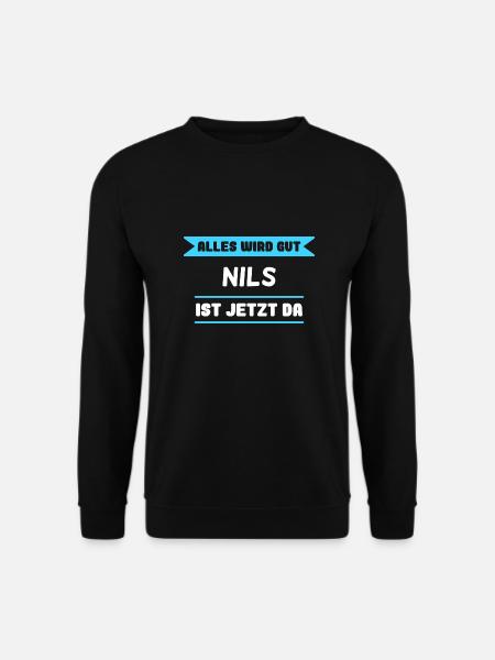 Nils Name Design für stolze Nils - Unisex Pullover - Schwarz