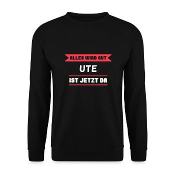 Ute Name Design für stolze Utes - Unisex Pullover - Schwarz - Vorne - Alina (178cm) & Michal (187cm)