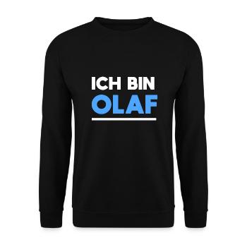 Olaf Name Spruch für stolze Olafs - Unisex Pullover - Schwarz - Vorne - Alina (178cm) & Michal (187cm)