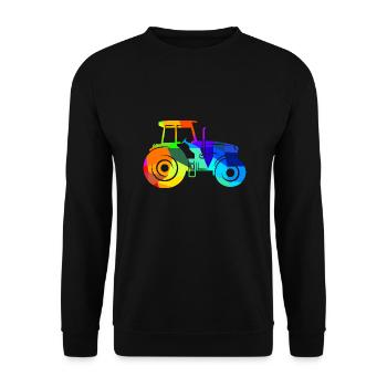 tracteur arc-en-ciel polygone véhicule agricole - Sweat-shirt Unisexe - noir - Devant - Alina (178cm) & Michal (187cm)