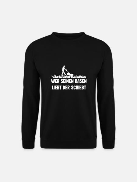 Wer seinen Rasen liebt der schiebt - Unisex Pullover - Schwarz