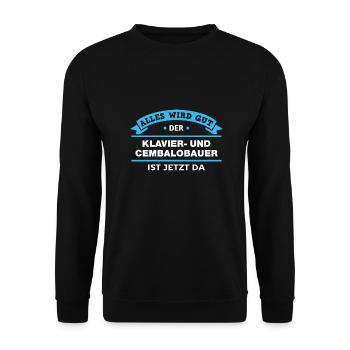Klavierbauer Design für stolze Handwerker - Unisex Pullover - Schwarz - Vorne - Alina (178cm) & Michal (187cm)