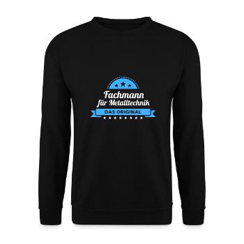 Fachmann Metalltechnik Design für stolz Handwerker - Unisex Pullover - Schwarz - Vorne - Alina (178cm) & Michal (187cm)
