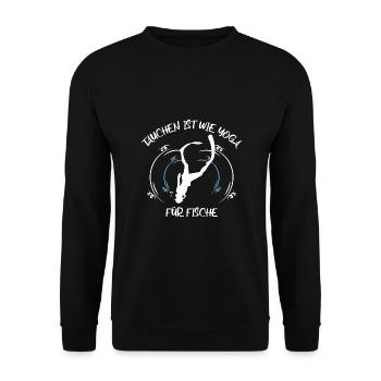 Taucher tauchen Sporttaucher Gerätetauchen - Unisex Pullover - Schwarz - Vorne - Alina (178cm) & Michal (187cm)