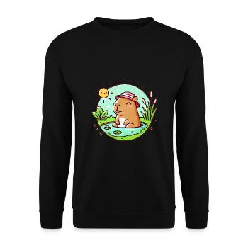Chill Capybara au soleil Illustration - Sweat-shirt Unisexe - noir - Devant - Alina (178cm) & Michal (187cm)