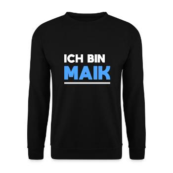 Maik Name Spruch für stolze Maiks - Unisex Pullover - Schwarz - Vorne - Alina (178cm) & Michal (187cm)