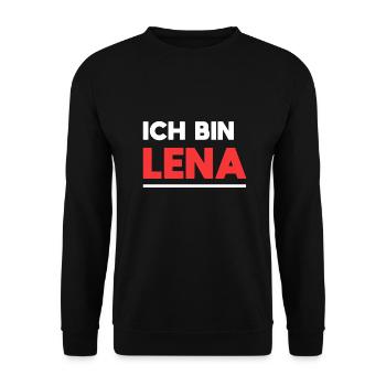 Lena Name Spruch für stolze Lenas - Unisex Pullover - Schwarz - Vorne - Alina (178cm) & Michal (187cm)