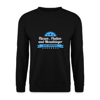Fliesenleger Design für stolze Handwerker - Unisex Pullover - Schwarz - Vorne - Alina (178cm) & Michal (187cm)