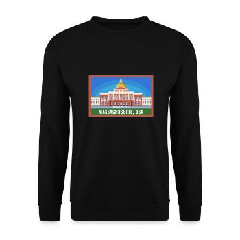Massachusetts Fil-Am Design pour Proud Pinoys - Sweat-shirt Unisexe - noir - Devant - Alina (178cm) & Michal (187cm)