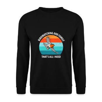 Bird Watching Bird Watching Birding Bird - Unisex Sweatshirt - black - Front - Alina (178cm) & Michal (187cm)