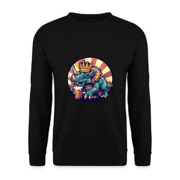 Dinosaur triceratops beer - Unisex Sweatshirt - black - Front - Alina (178cm) & Michal (187cm)