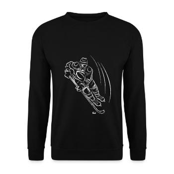 Eishockey Eis Hockey Wintersport Winter Geschenk - Unisex Pullover - Schwarz - Vorne - Alina (178cm) & Michal (187cm)