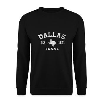 Est. 1841 Dallas Kartendesign für stolze Texaner - Unisex Pullover - Schwarz - Vorne - Alina (178cm) & Michal (187cm)