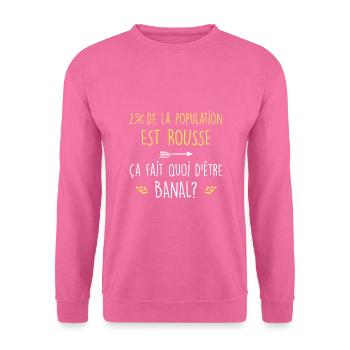 fière d'être rousse - Sweat-shirt Unisexe - rose - Devant