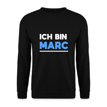 Marc Name Spruch für stolze Marcs - Unisex Pullover - Schwarz - Vorne - Alina (178cm) & Michal (187cm)