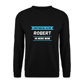 Robert Namenszusatz für stolze Roberts - Unisex Pullover - Schwarz - Vorne - Alina (178cm) & Michal (187cm)