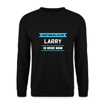 Larry Name Saying für stolze Larrys - Unisex Pullover - Schwarz - Vorne - Alina (178cm) & Michal (187cm)