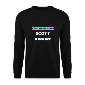 Scott Name Spruch für stolze Schotten - Unisex Pullover - Schwarz - Vorne - Alina (178cm) & Michal (187cm)