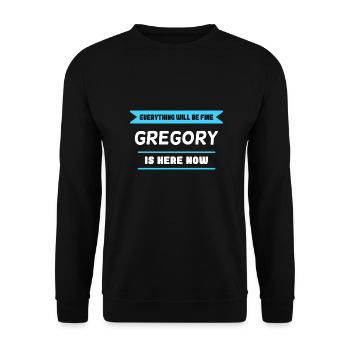 Gregory Name Saying für stolze Gregorys - Unisex Pullover - Schwarz - Vorne - Alina (178cm) & Michal (187cm)
