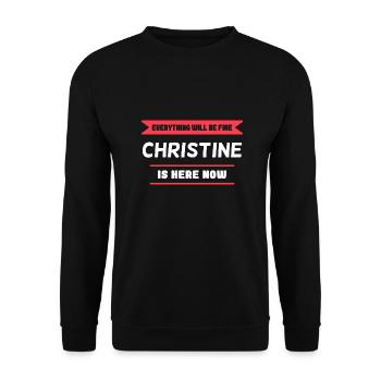 Christine Name Spruch für stolze Christines - Unisex Pullover - Schwarz - Vorne - Alina (178cm) & Michal (187cm)