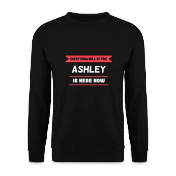 Ashley Name Saying für stolze Ashleys - Unisex Pullover - Schwarz - Vorne - Alina (178cm) & Michal (187cm)