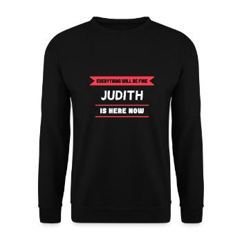 Judith Namenszusatz für stolze Judiths - Unisex Pullover - Schwarz - Vorne - Alina (178cm) & Michal (187cm)