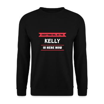 Kelly Name Saying für stolze Kellys - Unisex Pullover - Schwarz - Vorne - Alina (178cm) & Michal (187cm)