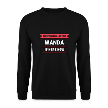 Wanda Name Spruch für stolze Wandas - Unisex Pullover - Schwarz - Vorne - Alina (178cm) & Michal (187cm)